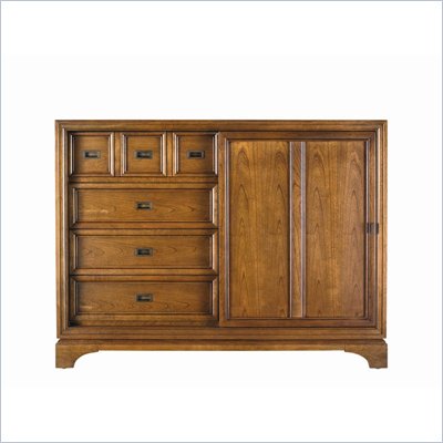 Stanley Furniture Continuum Sliding Wood Door Double Dresser in Candlelight Cherry