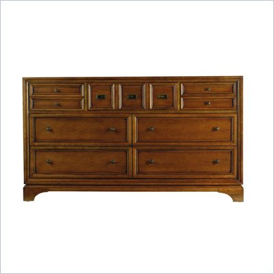 Stanley Furniture Continuum Wood Double Dresser in Candlelight Cherry