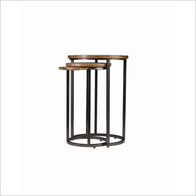 Stanley Furniture Continuum Round Metal Nesting Tables Candlelight Cherry
