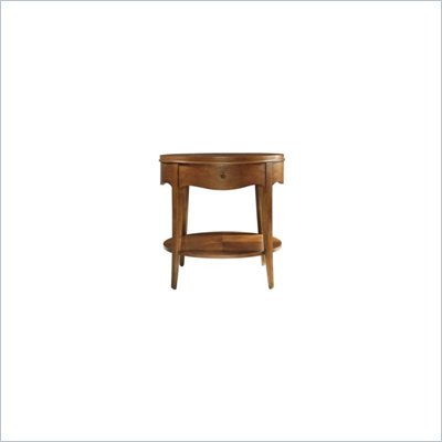 Stanley Furniture Continuum Round Lamp Wood Table Candlelight Cherry