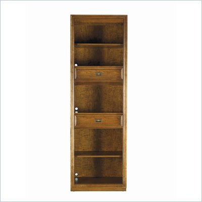 Stanley Furniture Continuum Wood Bookcase w/ 2 Adjustable Shelves in Candlelight Cherry