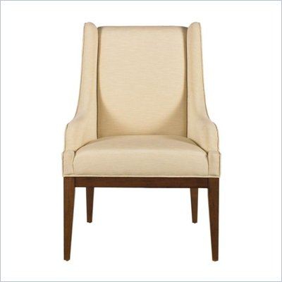 Stanley Furniture Continuum Upholstered Ivory Fabric Seat Chair in Candlelight Cherry