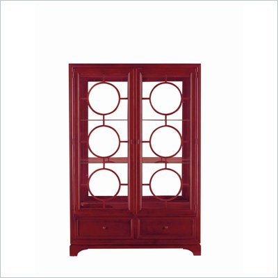 Stanley Furniture Continuum Wood & Glass Display in Cinnabar Finish