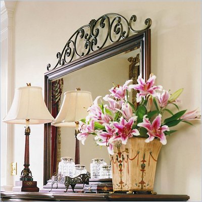Stanley Furniture Estate Maple Country House Landscape Mirror in Lightly Distressed Finish