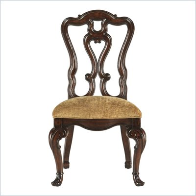 Stanley Furniture Grand Continental Florentine Fabric Side Chair in Antique Terra Finish