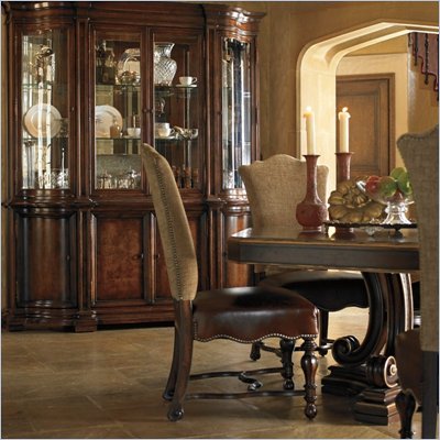 Stanley Furniture Grand Continental Padrona Upholstered Side Chair in Antique Terra Finish