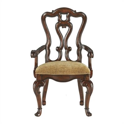Stanley Furniture Grand Continental Florentine Fabric Arm Chair in Antique Terra Finish