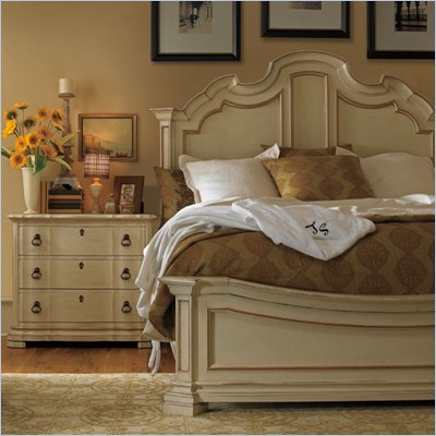 Stanley Furniture Grand Continental Maison Panel Bed in Antique Panna Finish