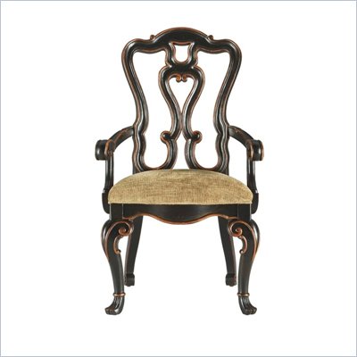 Stanley Furniture Grand Continental Florentine Fabric Arm Chair in Antique Barista Finish