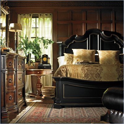 Stanley Furniture Grand Continental Maison Panel Bed in Antique Barista Finish
