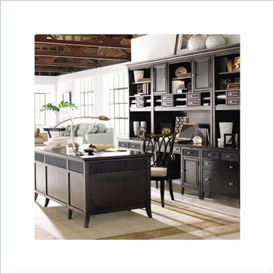 Stanley Furniture Hudson Street  Executive Wood Office Set with Hutch in Dark Espresso