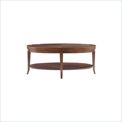 Stanley Furniture Hudson Street Oval Wood Cocktail Table in Warm Cocoa