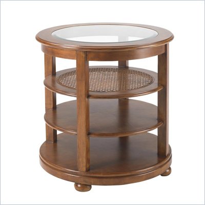 Stanley Furniture Louis Louis Looking Glass Cherry Round End Table in Grande Marnier Finish