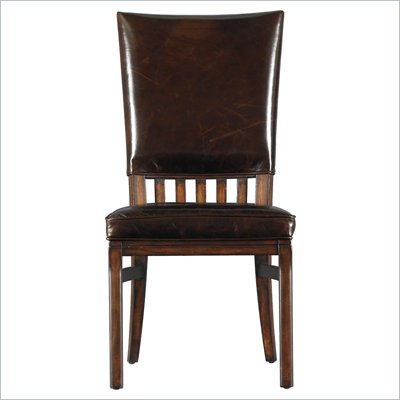 Stanley Furniture Modern Craftsman Morris School Side Chair in Saddle