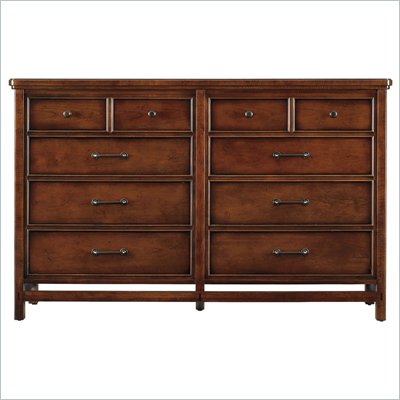 Stanley Furniture Modern Craftsman Cabinetmaker's Dresser in Saddle