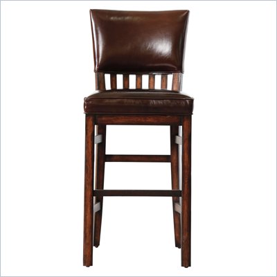 Stanley Furniture Modern Craftsman Morris School Bar Stool in Tobacco