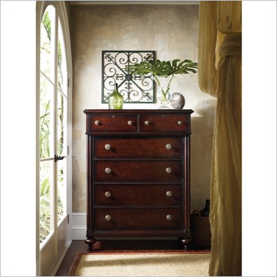 Stanley Furniture British Colonial Drawer Chest in Dark Shell