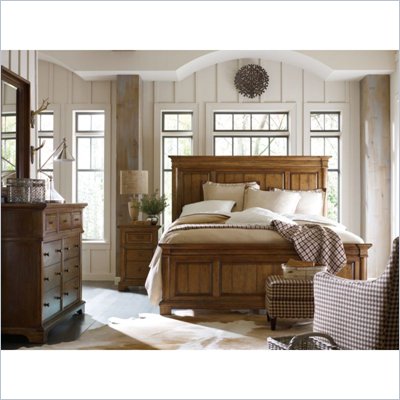 Stanley Furniture Portfolio Bedroom Bungalow Mantel Bed in Straw