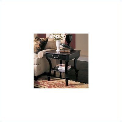 Black  Tables on Portofino Basque Black End Table With Drawer And Shelf   388 85 09