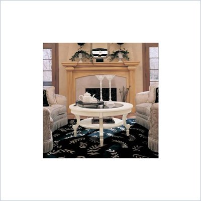 Stanley Portofino Ivory Wood Round Coffee Table with Glass Inserts