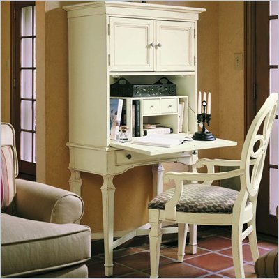 Stanley Furniture Portofino Drop Front Wood Secretary Desk in Ivory 