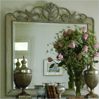 Stanley Furniture Serafina Toscana Metal and Wood Mirror in Frosted Almond