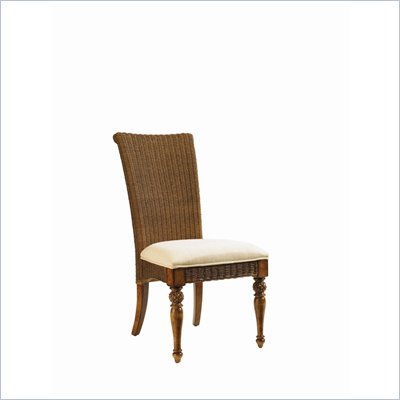 Stanley Furniture Sunset Key Fabric Side Chair in Medium Wood Finish