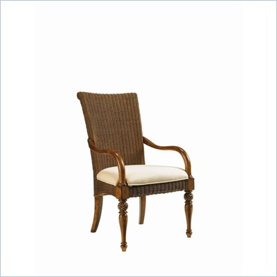 Stanley Furniture Sunset Key Woven Fabric Arm Chair in Brown Finish
