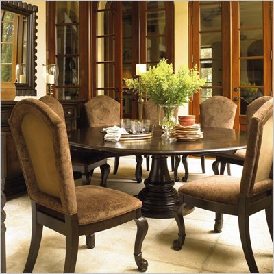  Dining Table on Furniture Toluca Lake 7 Piece 60  Round Pedestal Dining Table Set