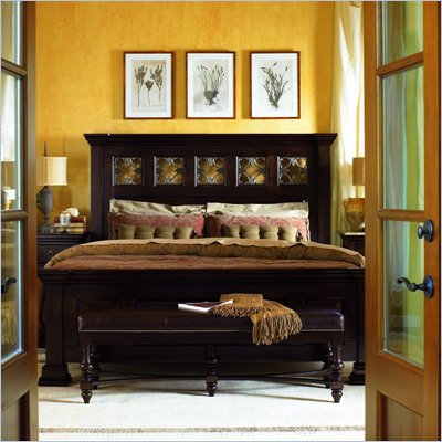 Stanley Furniture Toluca Lake Santa Monica Panel Bed in Dark Espresso Finish