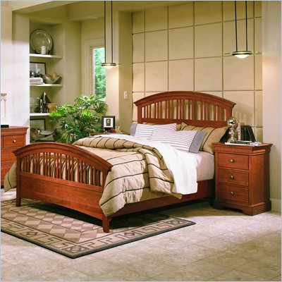 Cherry Wood Furniture Bedroom on Furniture Translation Cherry Wood Slat Bed 3 Piece Bedroom Set On This