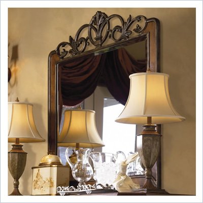 Stanley Furniture Tre Venti Toscana Metal and Wood Mirror in Caramel