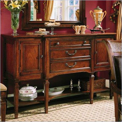 Stanley Furniture Villa Antica Breakfront Sideboard in Distressed Finish