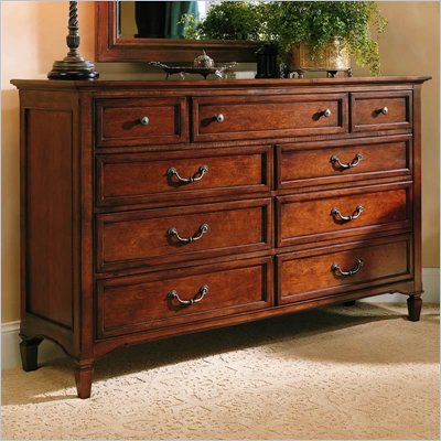 Stanley Furniture Villa Antica Maple Double Dresser in Antique Cherry