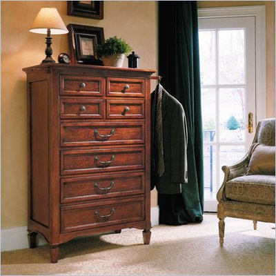 Stanley Furniture Villa Antica 8 Drawer Vertical Chest in Distressed Medium Woodtone Finish