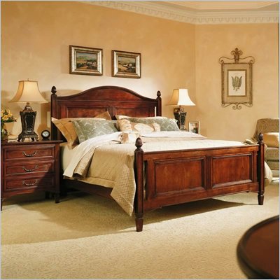 Stanley Furniture Villa Antica Wood Panel Bed 3 Piece Bedroom Set in Distressed Maple