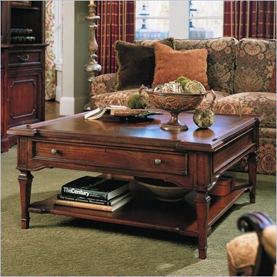Stanley Furniture Villa Antica Square Cherry Coffee Table and End Table Set in Distressed Finish