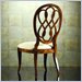 American Drew Bob Mackie Signature Splat Back Fabric Formal Side Chair in Rosewood Finish