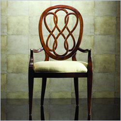 American Drew Bob Mackie Signature Wood Splat Back Formal Arm Chair in Rosewood Finish