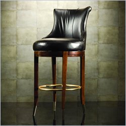 American Drew Bob Mackie Signature Chocolate Brown Leather 30 Inch Bar stool