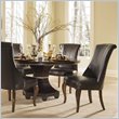 ADD TO YOUR SET: American Drew Bob Mackie Signature Feather Round Casual Dining Table in Dark Cherry Finish