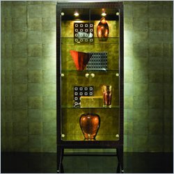 American Drew Bob Mackie Signature Curio China in Rosewood Finish