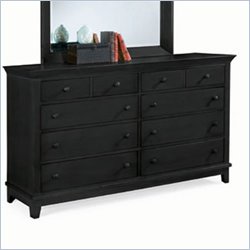 American Drew Sterling Pointe 8 Drawer Double Dresser in Black-Black with Maple