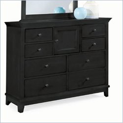 American Drew Sterling Pointe 8 Drawer Double Dresser in Black Finish