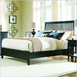 American Drew Sterling Pointe Slat Bed in Black Finish