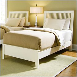American Drew Sterling Pointe Slat Bed in Off-White Finish