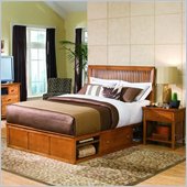 American Drew Sterling Pointe Underbed Storage Platform Bed in Maple Finish