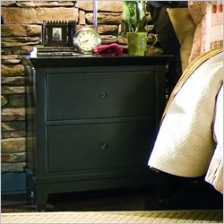 American Drew Sterling Pointe Two Drawer Nightstand in Black