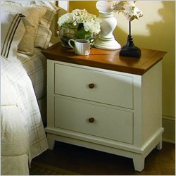 American Drew Sterling Pointe Two Drawer Nightstand in Off-White