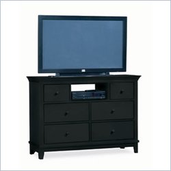 American Drew Sterling Pointe Fully Assembled TV Stand in Black Finish-Black with Cherry